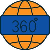 360 View Line Filled Two Colors Icon vector