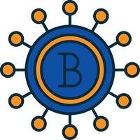 Cryptocurrency Line Filled Two Colors Icon vector