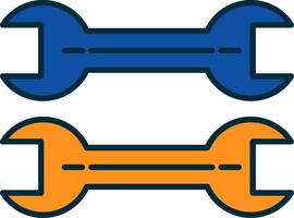 Wrench Line Filled Two Colors Icon vector