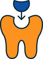 Tooth Filling Line Filled Two Colors Icon vector