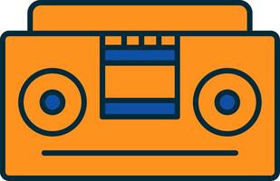 Tape Recorder Line Filled Two Colors Icon vector