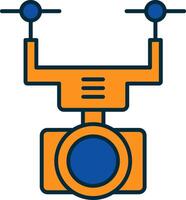 Camera Drone Line Filled Two Colors Icon vector