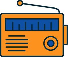 Radio Line Filled Two Colors Icon vector