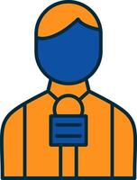 Journalist Line Filled Two Colors Icon vector