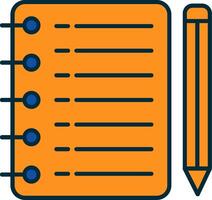 Notepad Line Filled Two Colors Icon vector