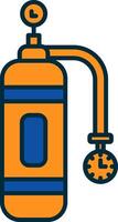 Oxygen Tank Line Filled Two Colors Icon vector