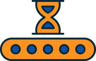 Waiting Line Filled Two Colors Icon vector