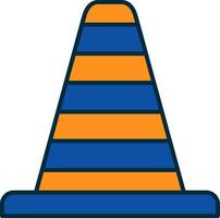 Traffic Cone Line Filled Two Colors Icon vector