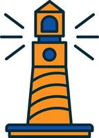 Lighthouse Line Filled Two Colors Icon vector