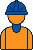 Worker Line Filled Two Colors Icon vector