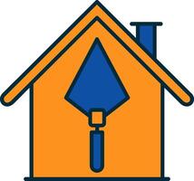 House Construction Line Filled Two Colors Icon vector