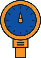 Meter Line Filled Two Colors Icon vector