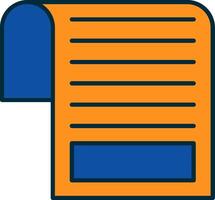 Document Line Filled Two Colors Icon vector