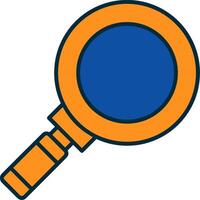 Magnifying Glass Line Filled Two Colors Icon vector