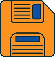 Floppy Disk Line Filled Two Colors Icon vector