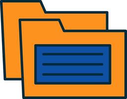 Folder Line Filled Two Colors Icon vector