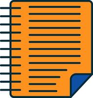 Notes Line Filled Two Colors Icon vector