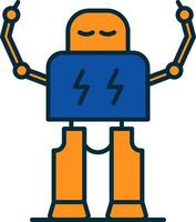 Robotics Line Filled Two Colors Icon vector