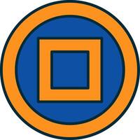 Stop Line Filled Two Colors Icon vector