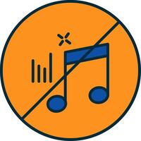 No Music Line Filled Two Colors Icon vector