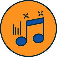 Musical Note Line Filled Two Colors Icon vector