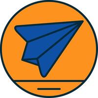 Paper Plane Line Filled Two Colors Icon vector