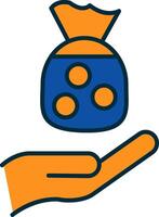 Zakat Line Filled Two Colors Icon vector