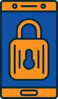 Lock Line Filled Two Colors Icon vector