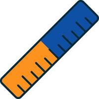 Ruler Line Filled Two Colors Icon vector