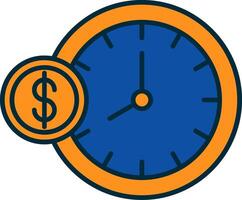 Time Is Money Line Filled Two Colors Icon vector