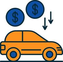 Car Loan Line Filled Two Colors Icon vector