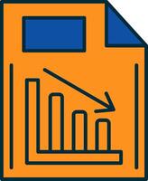 Document Line Filled Two Colors Icon vector