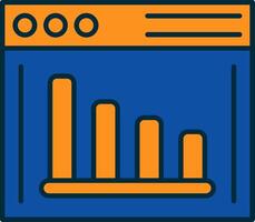 Statistics Line Filled Two Colors Icon vector