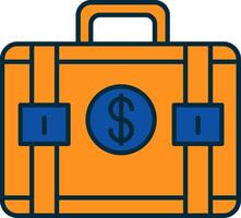 Suitcase Line Filled Two Colors Icon vector