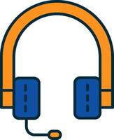 Headphones Line Filled Two Colors Icon vector