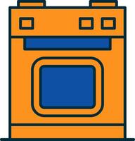 Electric Stove Line Filled Two Colors Icon vector