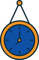 Wall Clock Line Filled Two Colors Icon vector