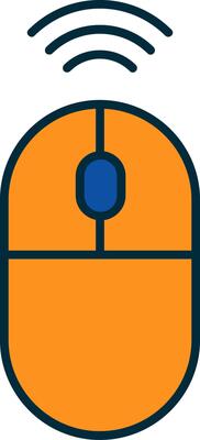Wireless Mouse Line Filled Two Colors Icon