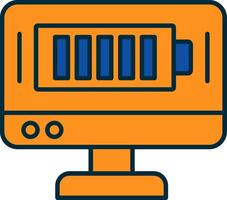 Battery Line Filled Two Colors Icon vector