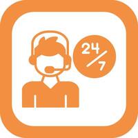 24 Hours Support Vector Icon