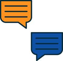 Chat Bubble Line Filled Two Colors Icon vector