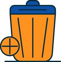 Trash Line Filled Two Colors Icon vector