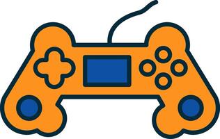 juego controlador línea lleno dos colores icono vector