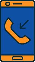 Incoming Call Line Filled Two Colors Icon vector