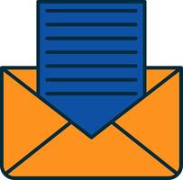 Envelope Line Filled Two Colors Icon vector