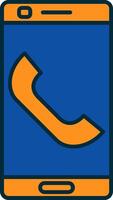 Phone Line Filled Two Colors Icon vector