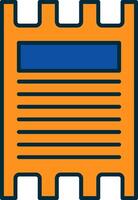 Ticket Line Filled Two Colors Icon vector