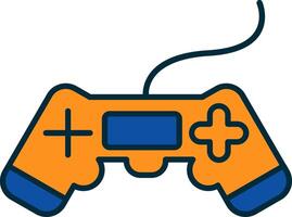 vídeo juego línea lleno dos colores icono vector