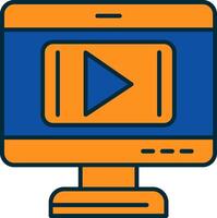 Video Player Line Filled Two Colors Icon vector