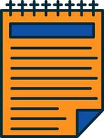 Note Line Filled Two Colors Icon vector